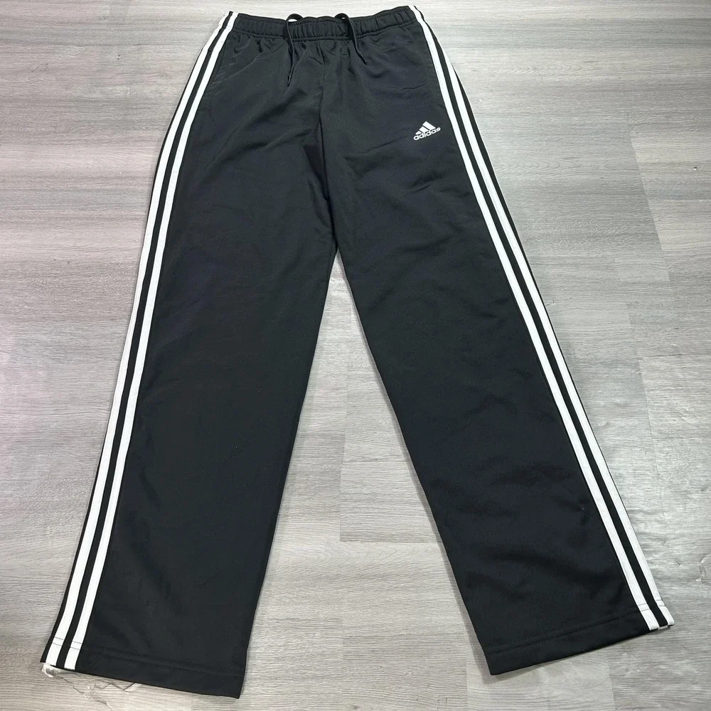 Adidas Primegreen Track Pants Mens Small Black 3 Stripe‎ Elastic Athletic H46110